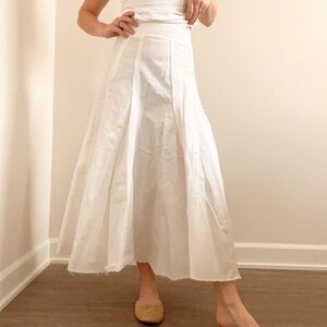 Tome Elegant White Pleated Maxi Skirt